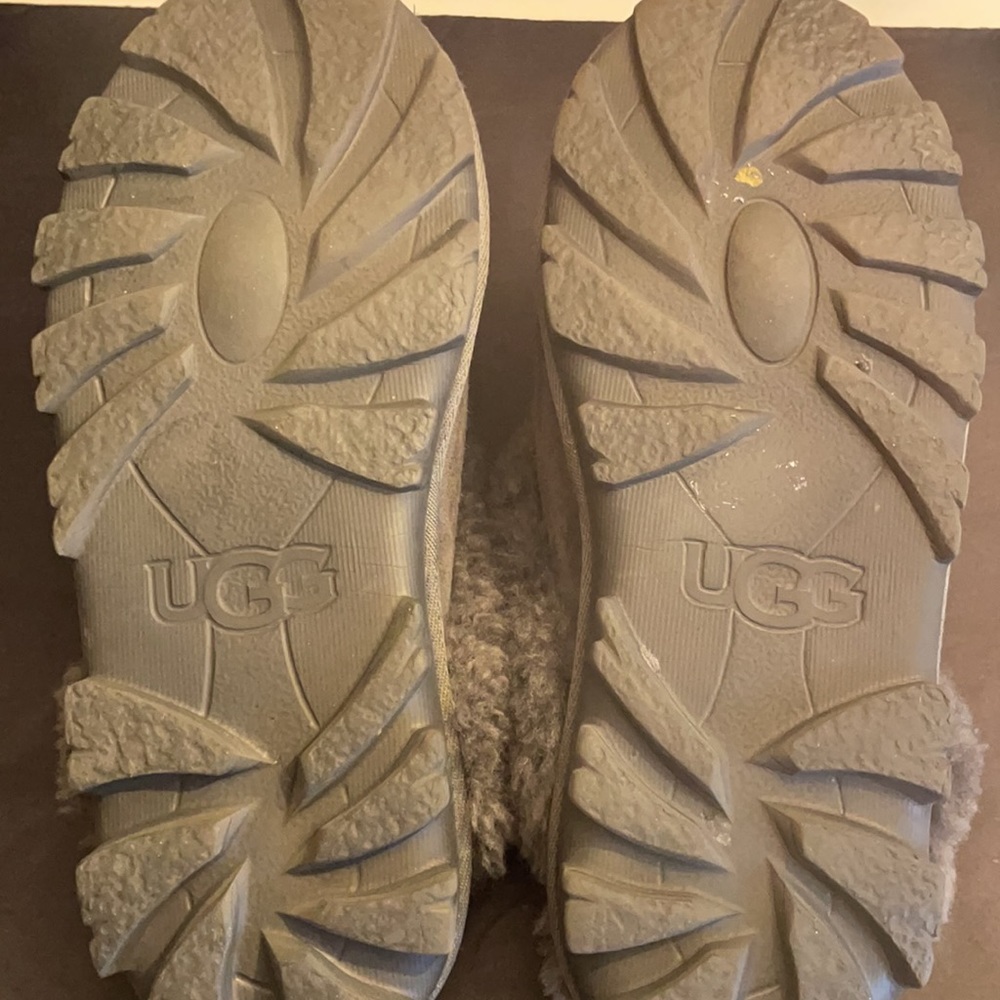 UGG Gray Coquette Suede Sheepskin Sherpa Lining Slippers Mules size 7 - Picture 12 of 12